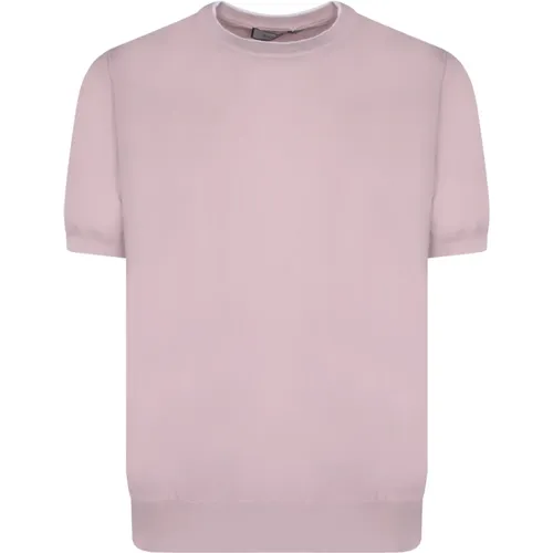 Baumwoll-T-Shirt mit kontrastierenden Kanten , Herren, Größe: XL - Canali - Modalova