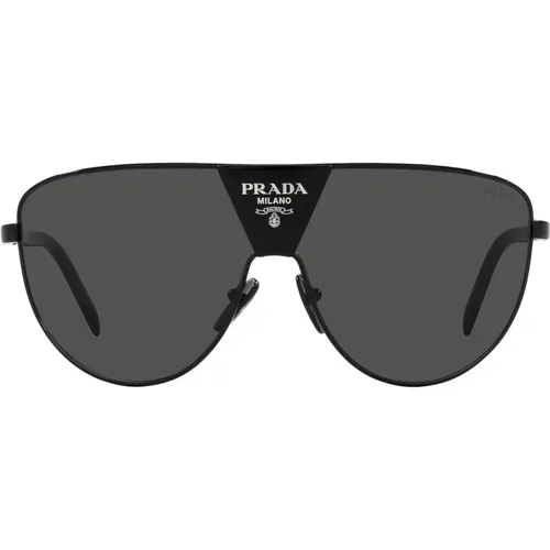 Trendige Metall-Sonnenbrille mit dunkelgrauen Gläsern - Prada - Modalova