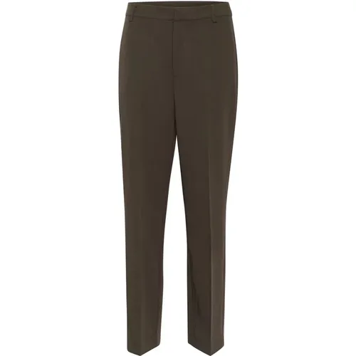 Stylish High-Waisted Zipper Pants , female, Sizes: XL, S, XS, L - Kaffe - Modalova
