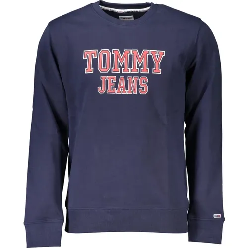 Logo Print Brushed Sweatshirt for Men , male, Sizes: XL, S, M, 2XL - Tommy Hilfiger - Modalova