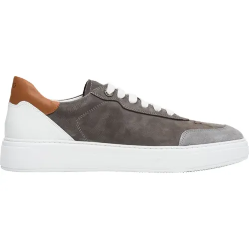 Graue & Braune Natürliche Nubuk Herren Sneakers Er00112854 , Herren, Größe: 40 EU - Estro - Modalova