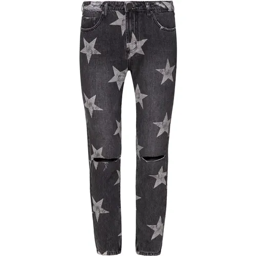 Star Print Denim Jeans , female, Sizes: W24, W28, W26, W25 - One Teaspoon - Modalova