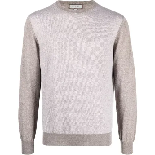 Italian Wool Crew-Neck Knitwear , male, Sizes: 3XL - Canali - Modalova