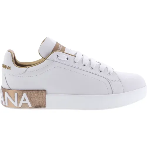 Portofino Sneaker /Gold , female, Sizes: 8 UK - Dolce & Gabbana - Modalova