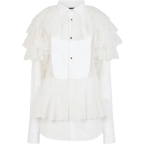 Ruffled Shirt , female, Sizes: 2XS, S - Dolce & Gabbana - Modalova