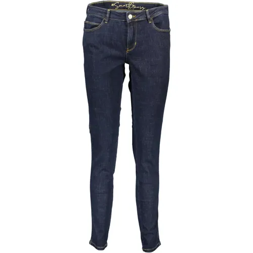 Blaue Skinny Jeans aus Baumwolle mit Logo , Damen, Größe: W26 L30 - Guess - Modalova