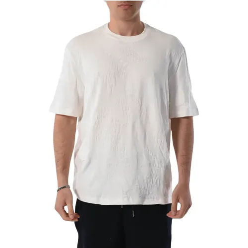 Baumwoll-T-Shirt mit Rundhalsausschnitt , Herren, Größe: 2XL - Armani Exchange - Modalova