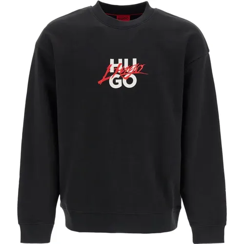 Bestickter Logo Crewneck Sweatshirt , Herren, Größe: L - Hugo Boss - Modalova