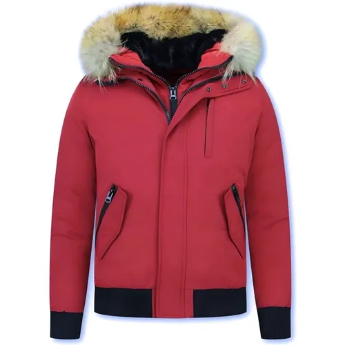 Men Jacket with Fur Collar - Popular Winter Jackets - Pi-7015R , male, Sizes: L, XL, M, S - Enos - Modalova