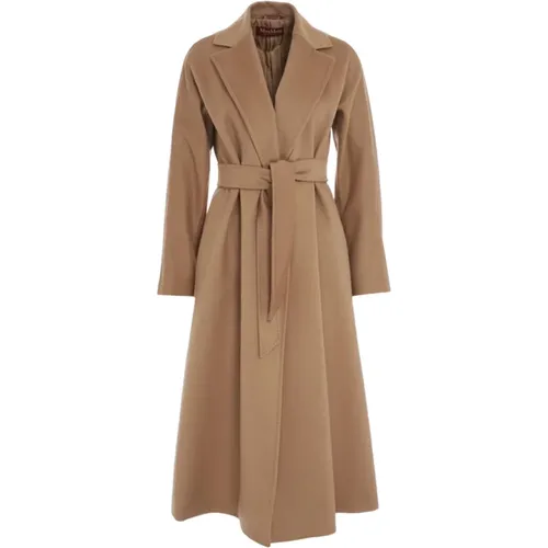 Long Wrap Coat in Wool , female, Sizes: 3XS - Max Mara Studio - Modalova
