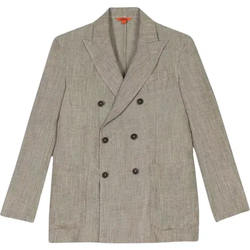 Double-Breasted Unlined Jacket with Peak Lapel , male, Sizes: L, S, M - Barena Venezia - Modalova