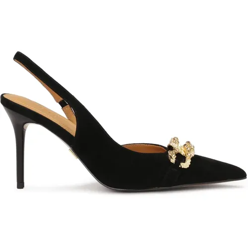 Elegante Wildlederpumps mit Kette verziert , Damen, Größe: 38 EU - Kazar - Modalova