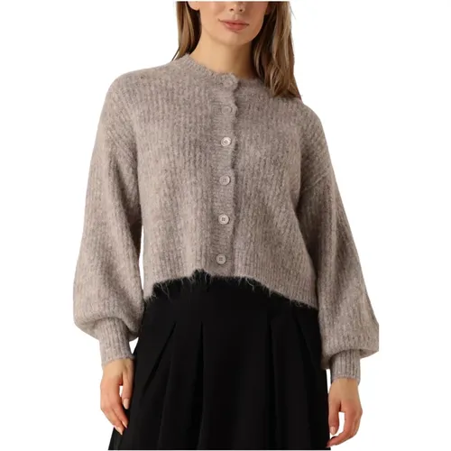 Taupe Rib Cardigan für Frauen - Co'Couture - Modalova