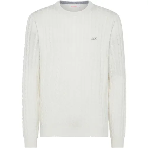 Men Sweater with Round Cable Giro Trecce , male, Sizes: 2XL, XL - Sun68 - Modalova