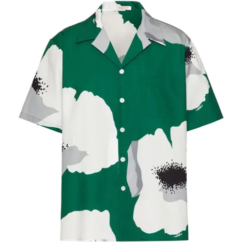 Emerald Floral Print Shirt , male, Sizes: M, L, S - Valentino - Modalova