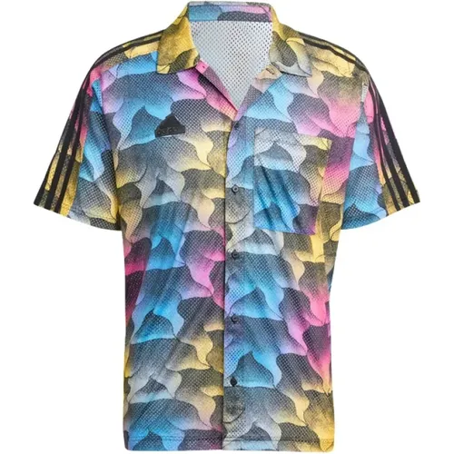 Allover Print Mesh Resort Shirt , Herren, Größe: XL - Adidas - Modalova