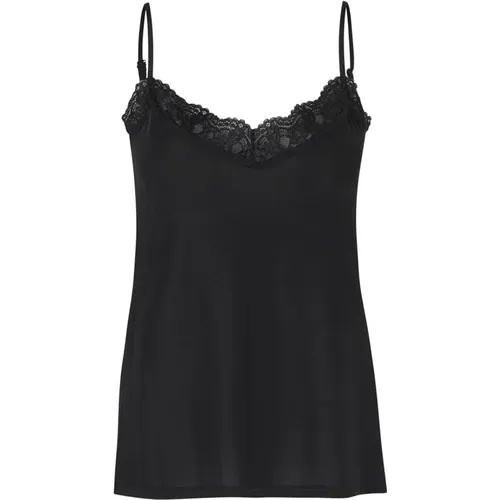 Feminine Basic Top with Adjustable Straps and Lace Trim , female, Sizes: XL, M, S, XS, L, 2XL - Masai - Modalova