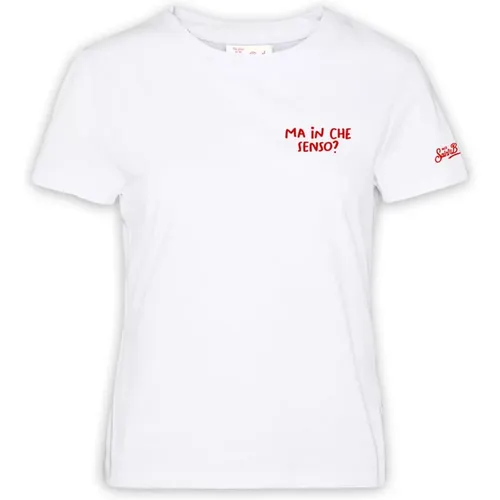 Weiße T-Shirts und Polos , Damen, Größe: L - MC2 Saint Barth - Modalova
