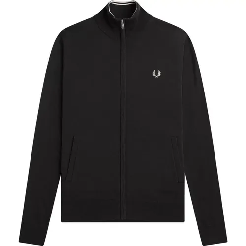 Classic Wool Blend Zip Cardigan , male, Sizes: S - Fred Perry - Modalova