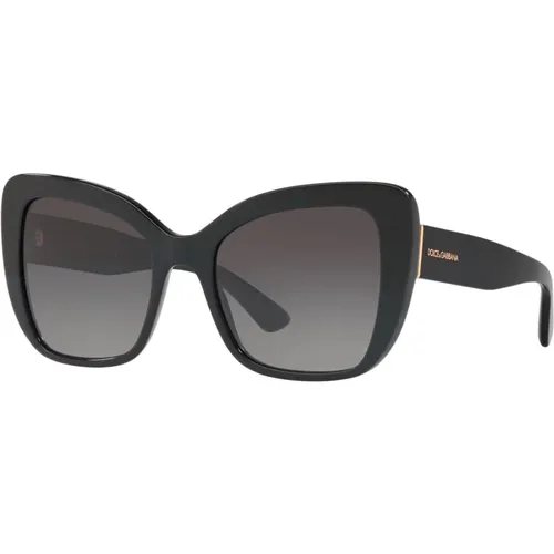 Bedruckte Sonnenbrille in Schwarz/Grau , Damen, Größe: 54 MM - Dolce & Gabbana - Modalova