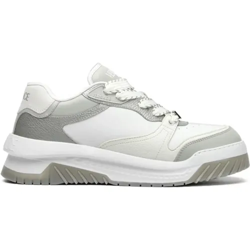 Grey White Sneakers , male, Sizes: 10 UK, 9 1/2 UK, 6 UK, 9 UK, 7 UK, 8 UK - Versace - Modalova