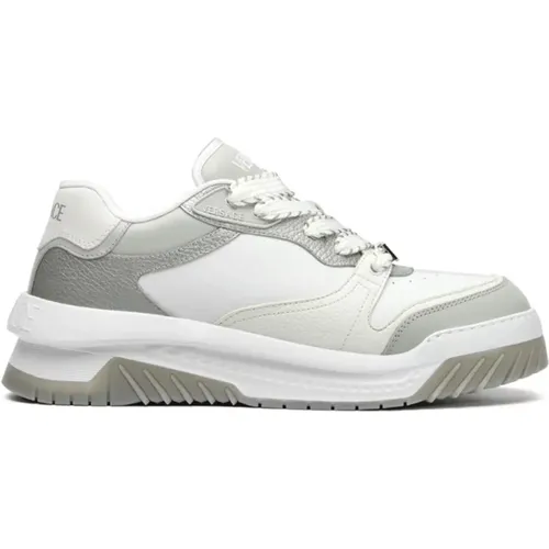 Grey White Sneakers , male, Sizes: 8 1/2 UK, 10 UK, 11 UK, 9 1/2 UK, 6 UK, 9 UK, 7 UK, 8 UK - Versace - Modalova