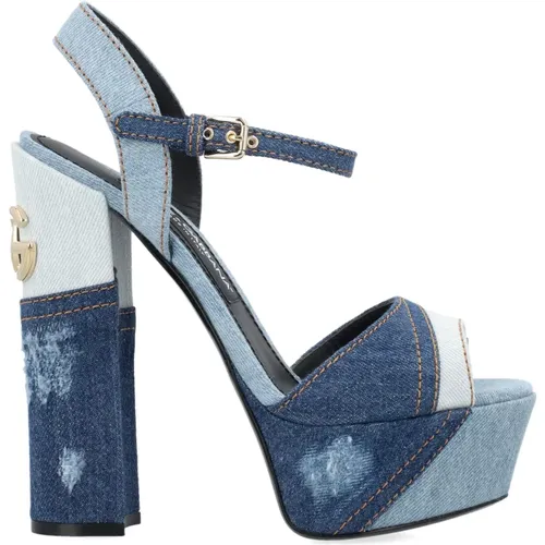 Women's Shoes Closed Blue Ss24 , female, Sizes: 3 1/2 UK - Dolce & Gabbana - Modalova