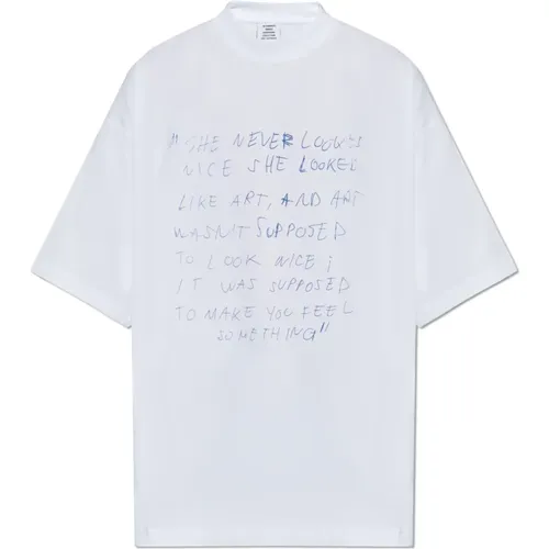 T-Shirt mit Druck , Herren, Größe: L - Vetements - Modalova