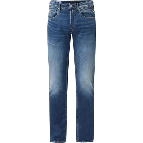 Klassische Straight Fit Jeans , Herren, Größe: W31 L34 - Replay - Modalova