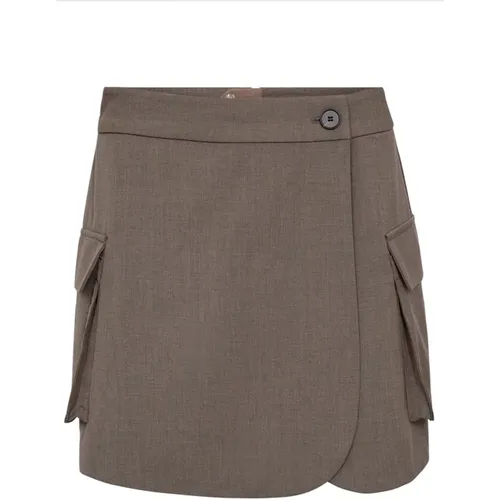 Wrap Pocket Skort in Walnut , female, Sizes: M, S, XL, L - Co'Couture - Modalova