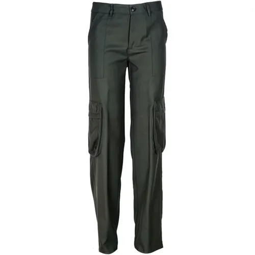 Cargo wool pants with straight leg , female, Sizes: XS, 2XS - Mauro Grifoni - Modalova