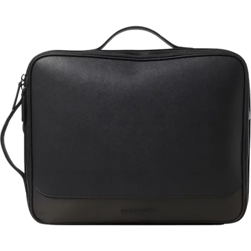 Briefcase Hand Shoulder Zip Rectangular , male, Sizes: ONE SIZE - Emporio Armani - Modalova