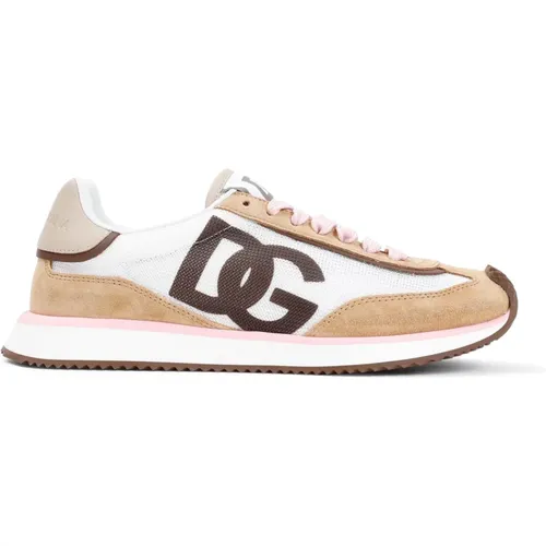 Cacao Weiße Sneakers , Damen, Größe: 37 EU - Dolce & Gabbana - Modalova