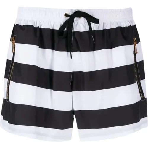 Striped Mens Swimwear with Adjustable Waist , female, Sizes: 2XL, S, XL - Moschino - Modalova