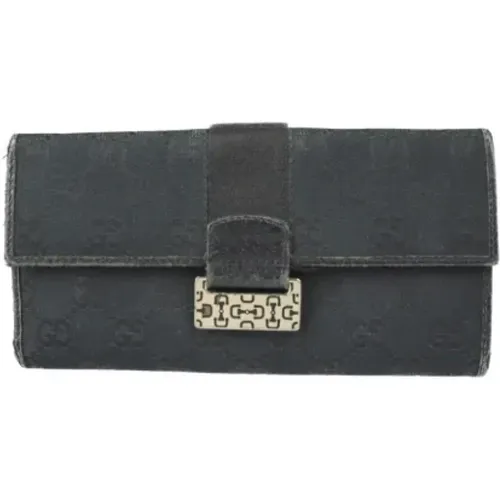 Gebrauchte Schwarze Leinwand Brieftasche - Gucci Vintage - Modalova