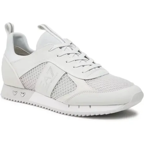 Lace Up Sneakers Oyster Much/Silver , male, Sizes: 10 UK, 8 UK - Emporio Armani - Modalova