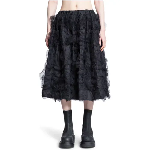 Ruffled Skirt Below Knee Length , female, Sizes: S, XS - Comme des Garçons - Modalova