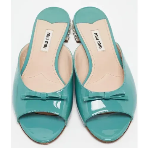 Pre-owned Stoff flats - Miu Miu Pre-owned - Modalova