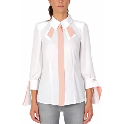 Contrast Georgette Shirt , female, Sizes: S - Elisabetta Franchi - Modalova