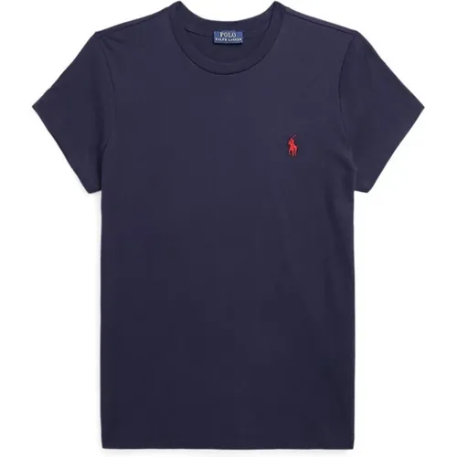 Blaues Polo-Shirt mit Pony-Logo , Damen, Größe: L - Ralph Lauren - Modalova