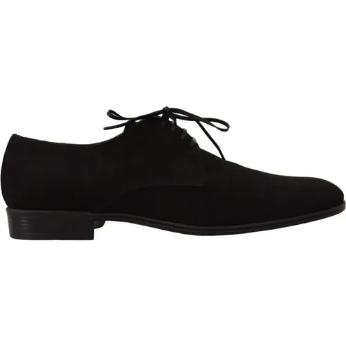 Schwarze Lederformelle Derby-Schuhe - Dolce & Gabbana - Modalova