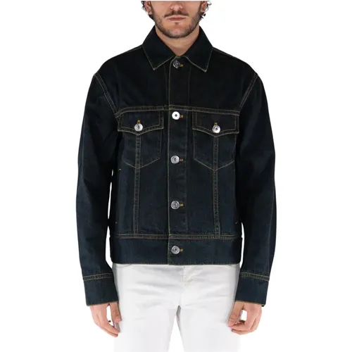 Embroidered Denim Jacket , male, Sizes: XL, 2XL, L - Lanvin - Modalova