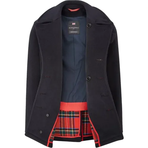 Churchill Peacoat in Navy Royal Stewart Tartan , male, Sizes: XS - Gloverall - Modalova