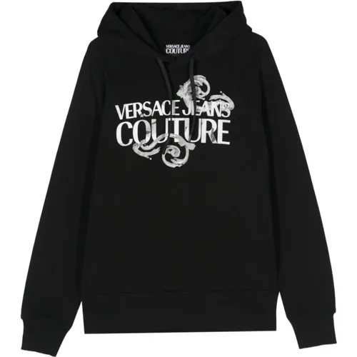 Schwarze Grafikdruck Pullover - Versace Jeans Couture - Modalova