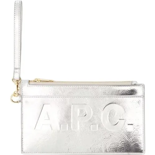 Silver Synthetic Market Clutch , female, Sizes: ONE SIZE - A.p.c. - Modalova