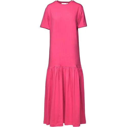 Langes Kleid mit kurzen Ärmeln , Damen, Größe: S - Douuod Woman - Modalova