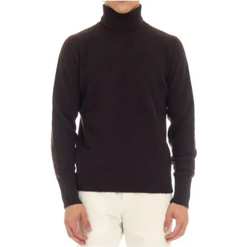 Brauner Wollpullover Dolcevita Stil , Herren, Größe: M - Drumohr - Modalova