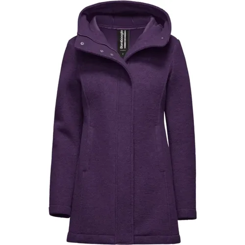 Boiled Wool Hooded Coat , female, Sizes: L, XL, S, XS, M, 2XL - BomBoogie - Modalova