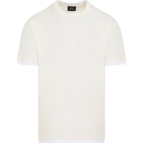 White Cotton T-shirt Ss24 , male, Sizes: XL, S - Brioni - Modalova