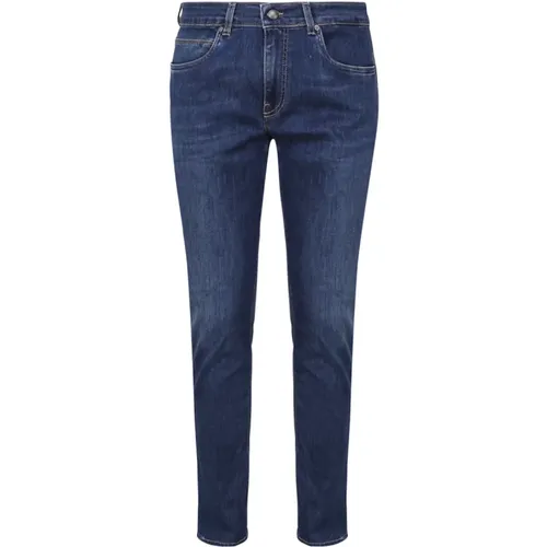 Slim Fit Blaue Denim Jeans , Herren, Größe: W30 - Fay - Modalova